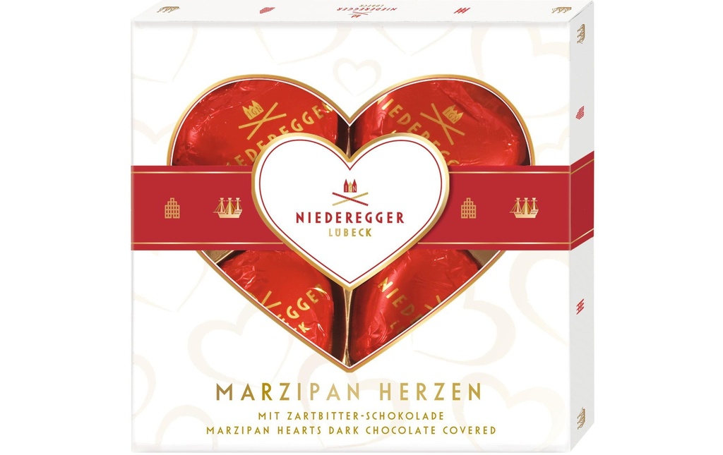 Niederegger Pralines au chocolat Cœurs en massepain 50 g