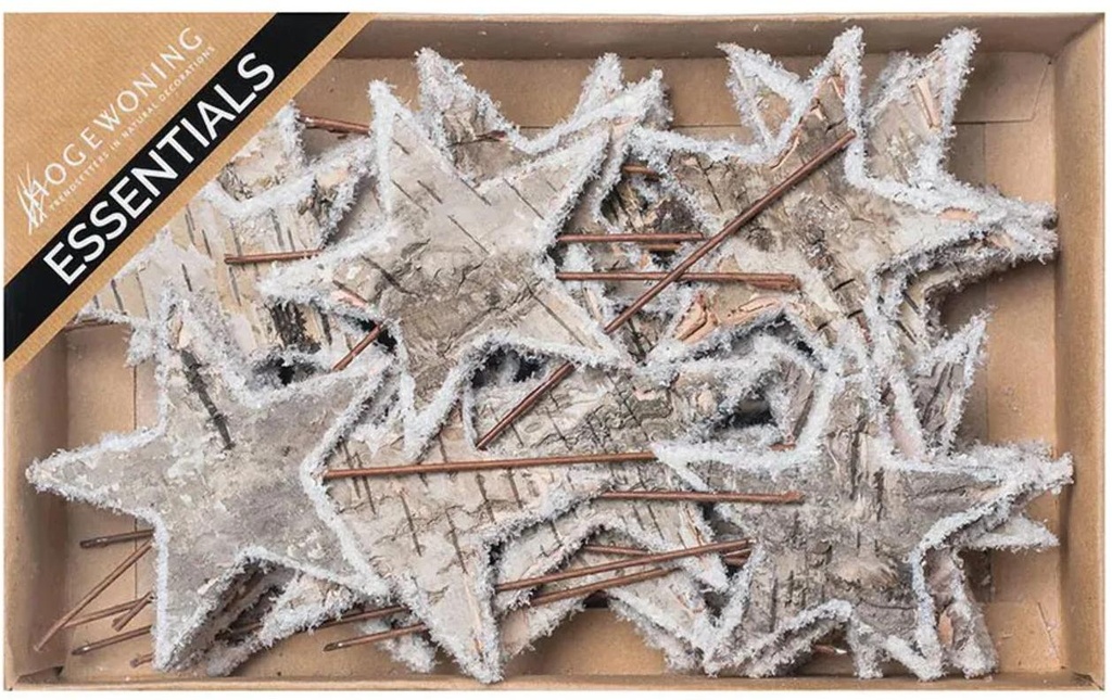CHALET Déco Étoiles de bouleau sur fil 30 pièces