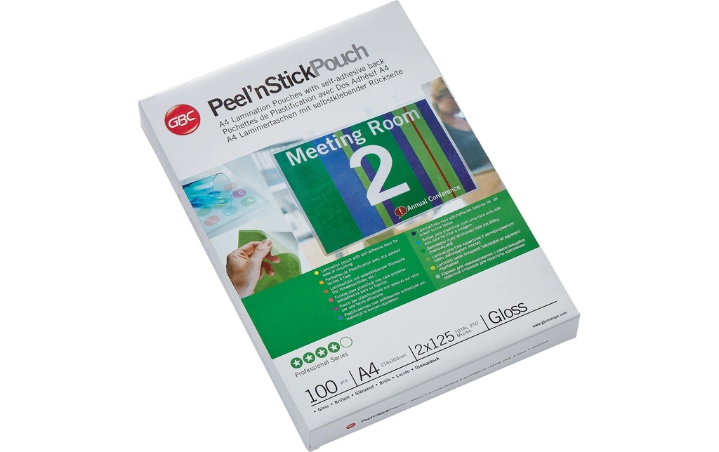 GBC Film laminé Premium A4 125 µm autocollant, 100 pièces