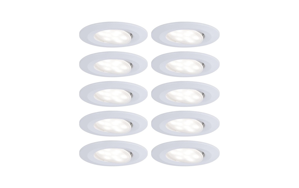 Paulmann Spot encastré Set de base LED Calla, 10 x 5.2W, 4000K, blanc