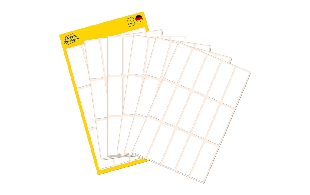 Avery Zweckform Étiquettes multi-usage 38 x 14 mm, 6 feuille