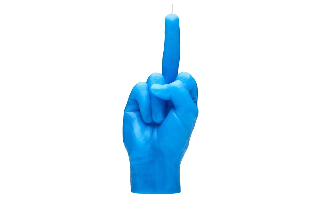 Mandatus Bougie Candle Hand F*ck you, Bleu