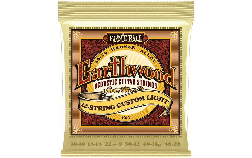 Ernie Ball Cordes de guitare 2013 Earthwood Bronze – Custom Light 10-48