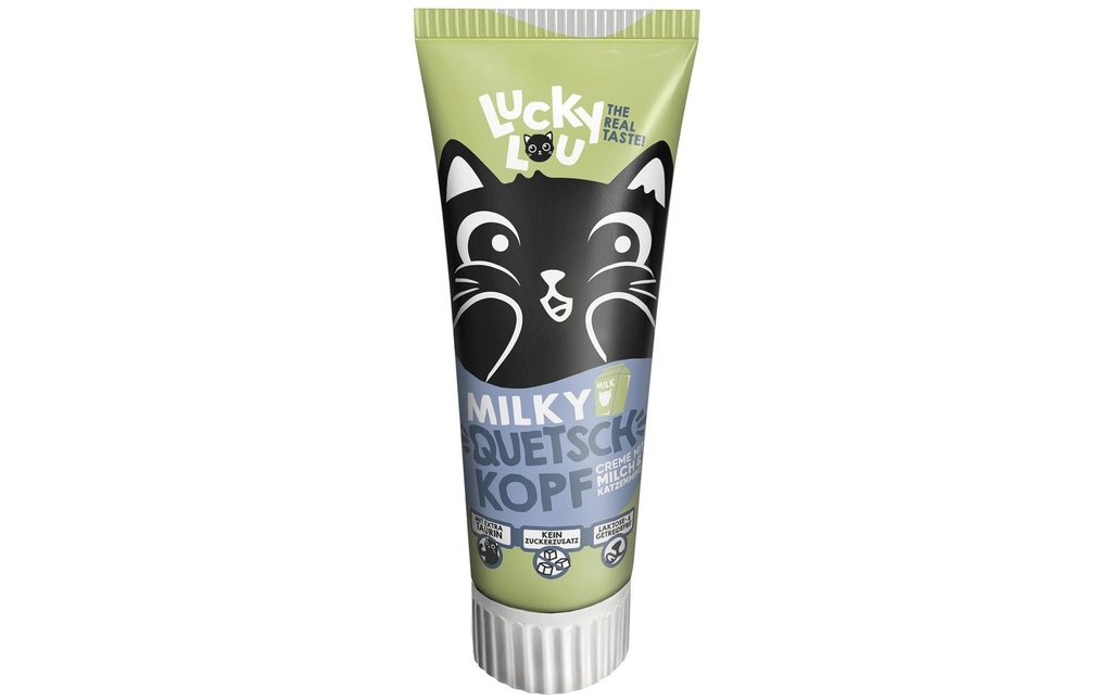 Lucky Lou Collation pour chat Tube Tête de sertissage Milky 75 g