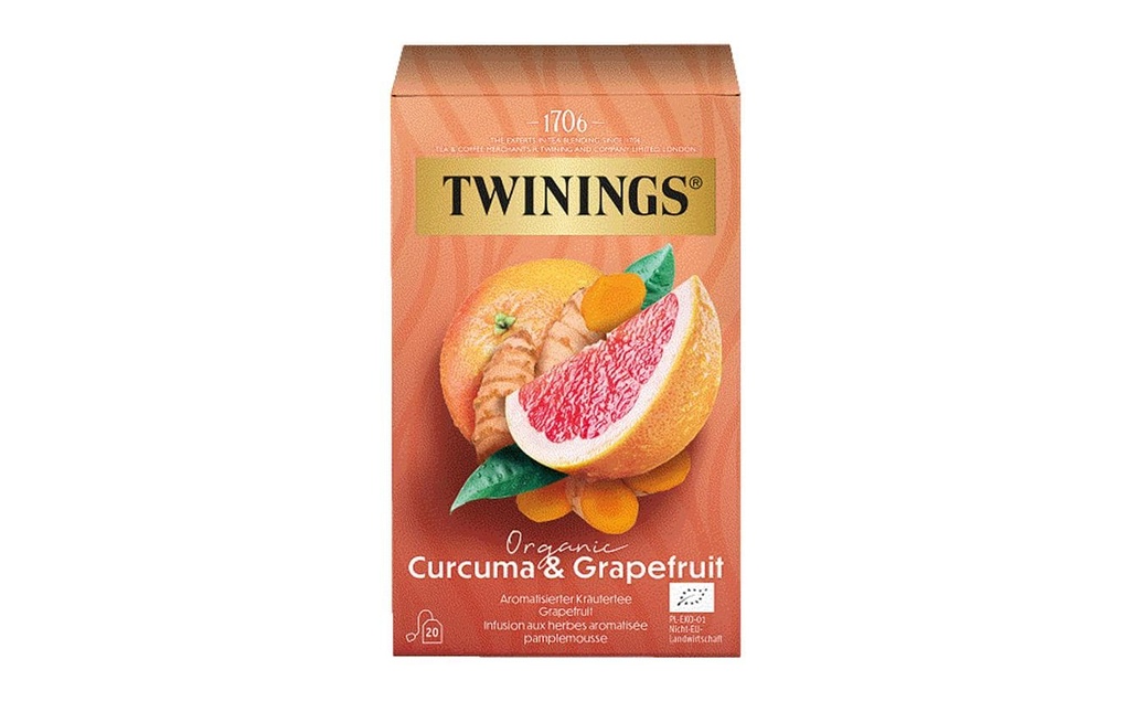Twinings Sachet de thé Curcuma & pamplemousse bio 20 Pièce/s