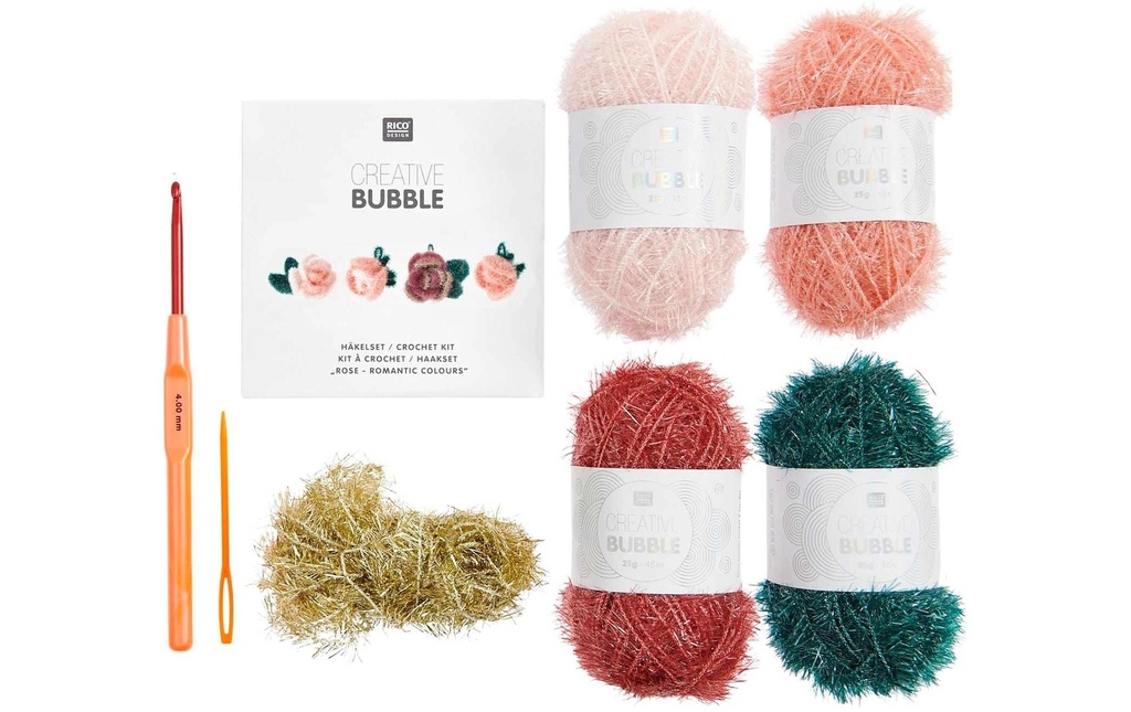 Rico Design Kit de crochet Bubble 6 pièces, rose