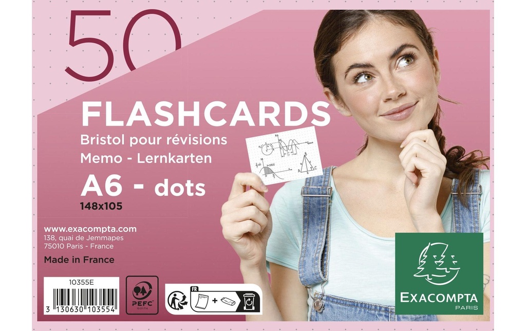 Exacompta Fiches Pois, Rosa