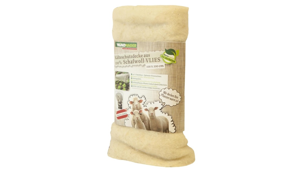 Windhager Couverture d’ouatine en laine de mouton 200 x 100 cm