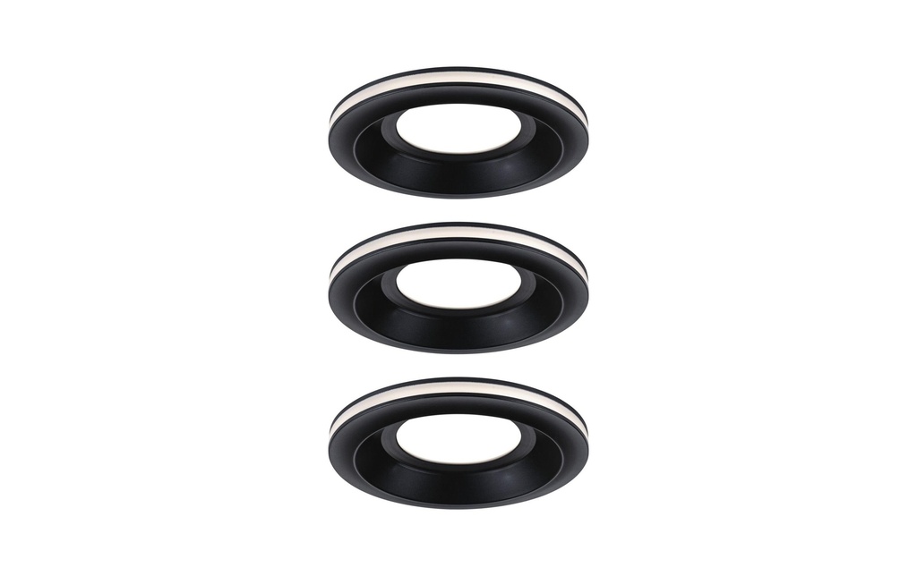 Paulmann Luminaire encastré Set de 3 LED Sormus Noir