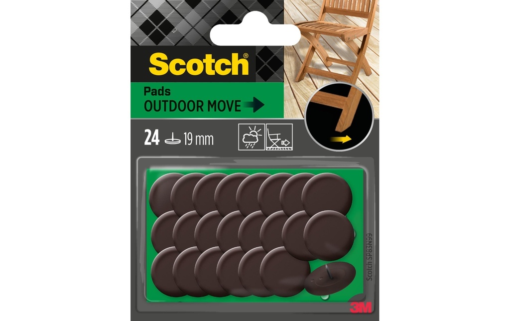 Scotch Outdoor, Ø 19 mm, Brun, paquet de 24
