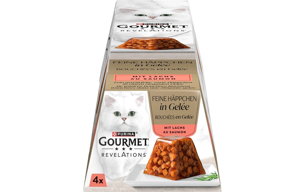 Purina Gourmet Alimentation humide Revelations Bouchées fines à la gelée de saumon 4 x 57g