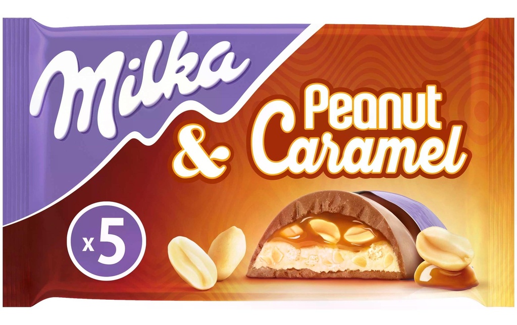 Milka Barres de chocolat Peanut Caramel 5 x 37 g