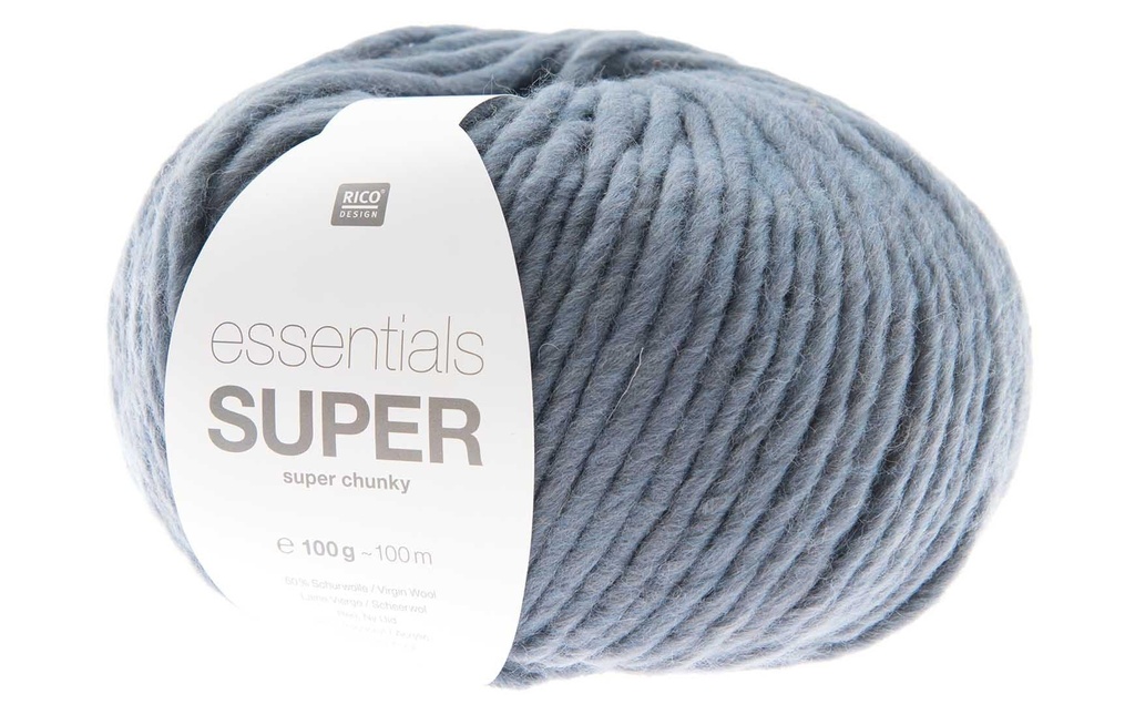 Rico Design Laine Essentials Super Super Chunky 100 g, bleu fumée