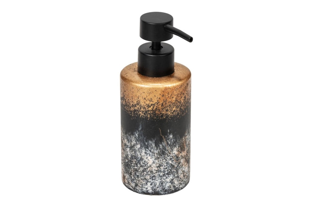 Wenko Distributeur de savon Lacona 100 ml, Noir/Gris/Doré