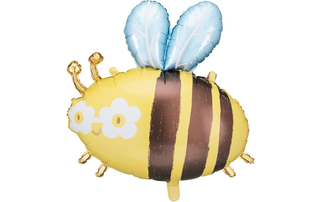 Partydeco Ballon en aluminium Bourdon 63,5 x 72 cm, Jaune