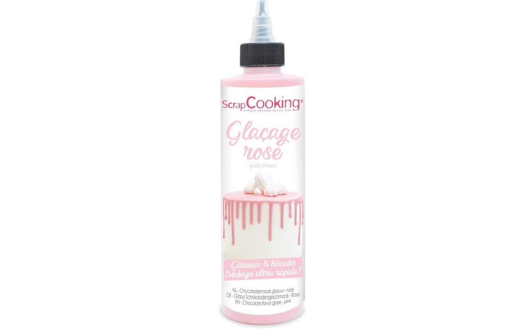 ScrapCooking Glaçage au chocolat Drip Cake rose 130 g Rose