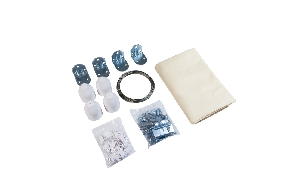 Windhager Kit complet de pergola à voile d'ombrage 270 x 140 cm, blanc crème