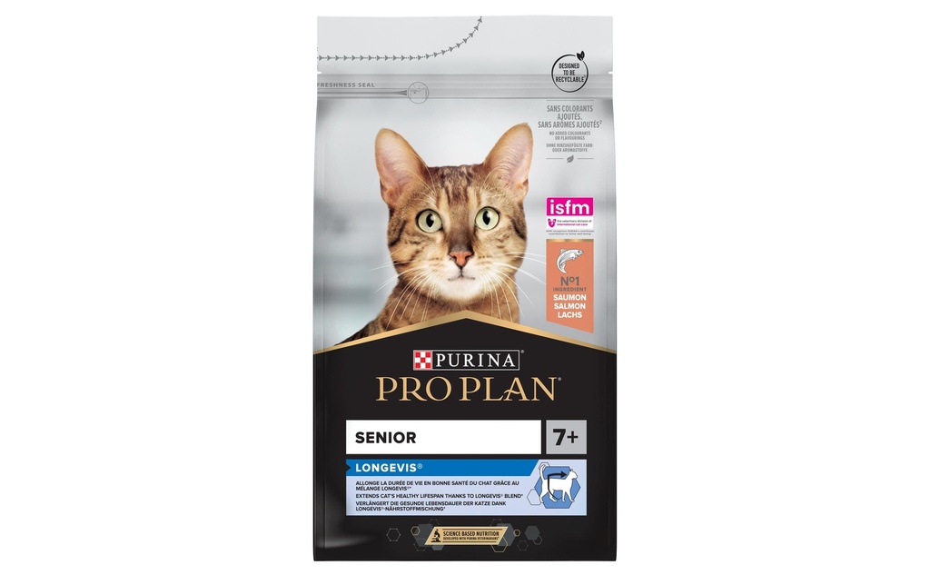 Purina Pro Plan Alimentation sèche Longevis Adult 7+ saumon 3 kg