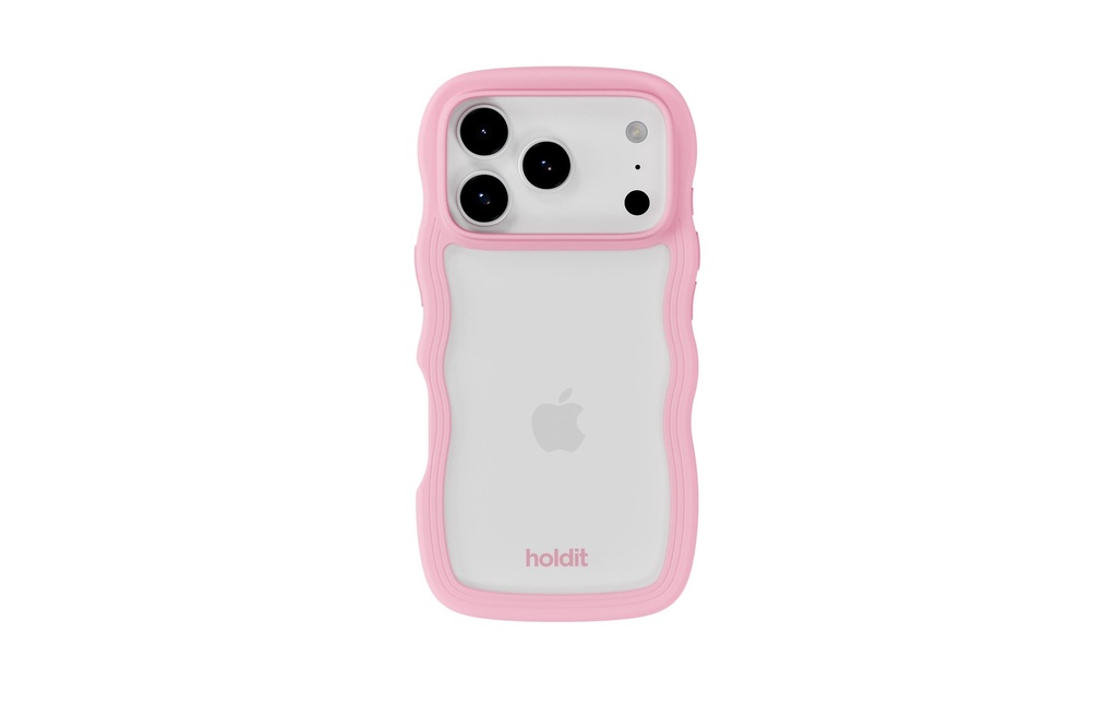 Holdit Coque arrière Wavy iPhone 17 Pro Transparent/Rose