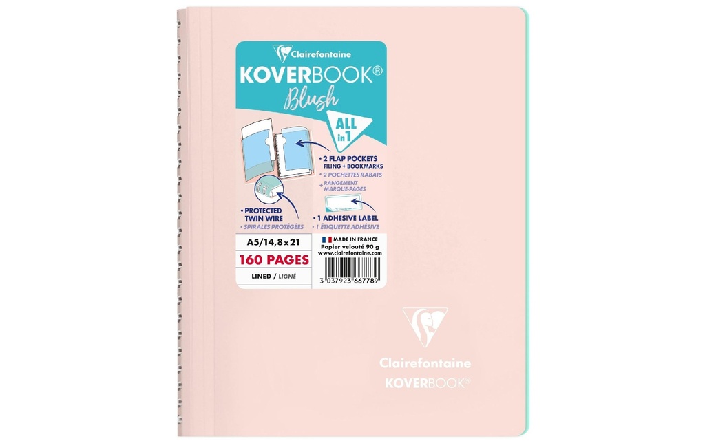 Clairefontaine Bloc-notes Blush A5, ligné, rose