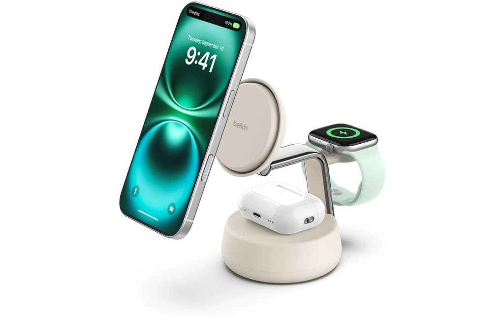 Belkin Chargeur sans fil UltraCharge Pro 3in1 Blanc