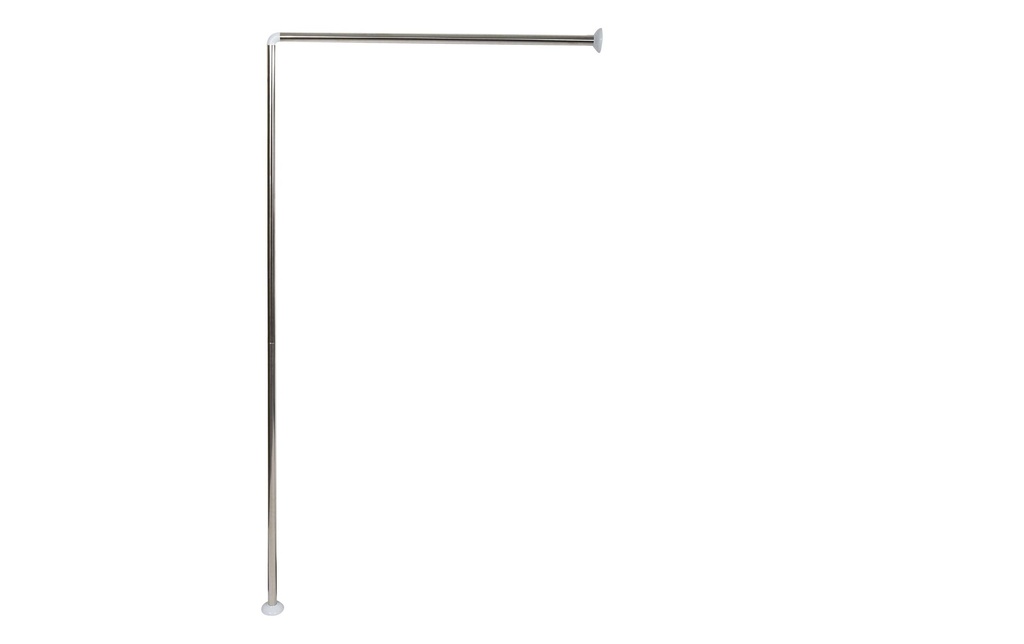 MSV Tringle pour rideau de douche 3 pièces 80 x 2.5 cm, Gris