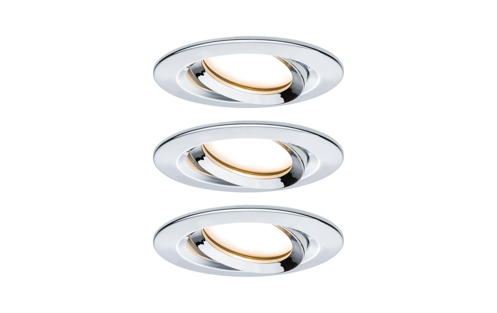 Paulmann Spot encastré Nova Plus Coin Set, 3 x 6 W, 2700 K, chrome