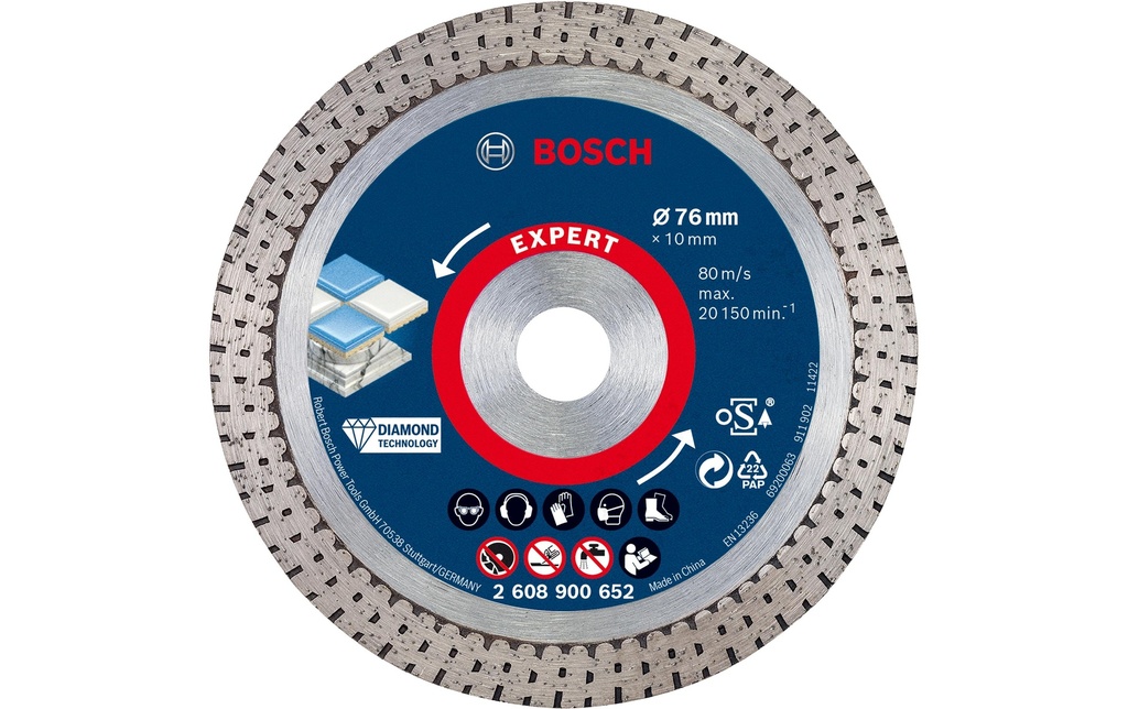 Bosch Professional Disque de coupe diamanté EXPERT HardCeramic, 76 mm
