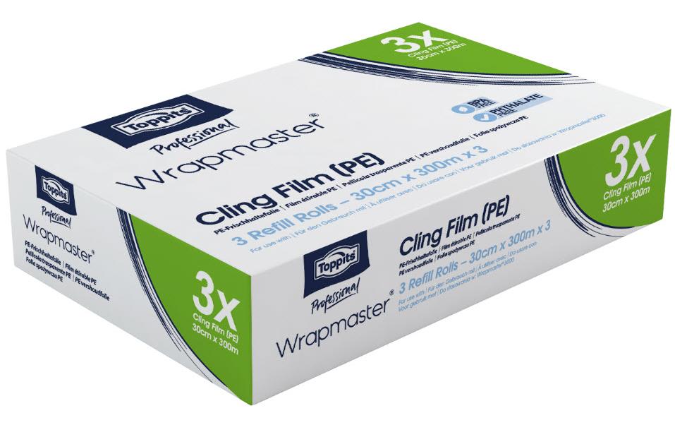 Toppits Film alimentaire Wrapmaster PE 30 cm 3 Pièce/s, Transparent