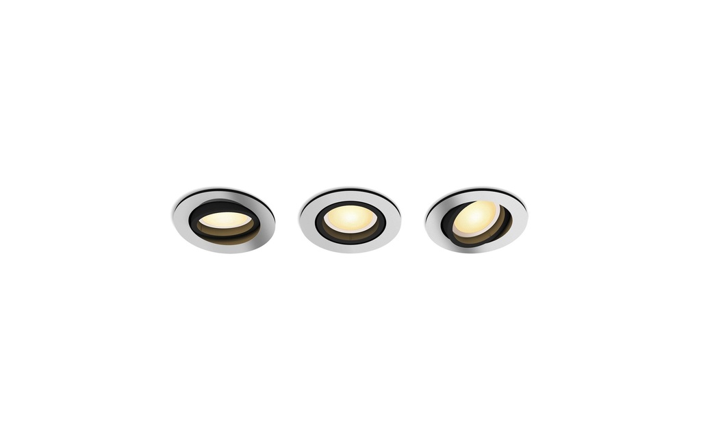Philips Hue White Ambiance Milliskin Spot à encastrer pack de 3 Rond Aluminium
