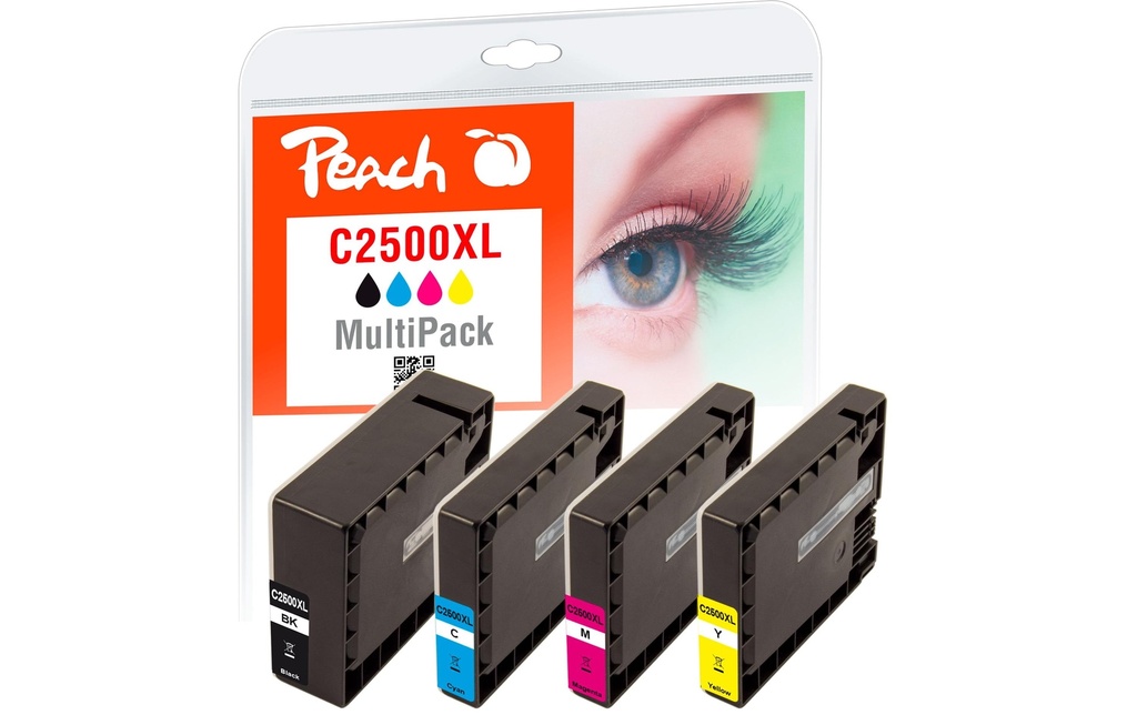 Peach Encre Canon PGI-2500XL,Multi-Pack C, M, Y, BK