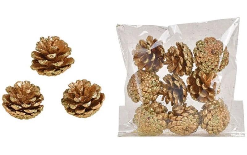 G. Wurm Décoration à saupoudrer Pomme de pin, 9 pièces