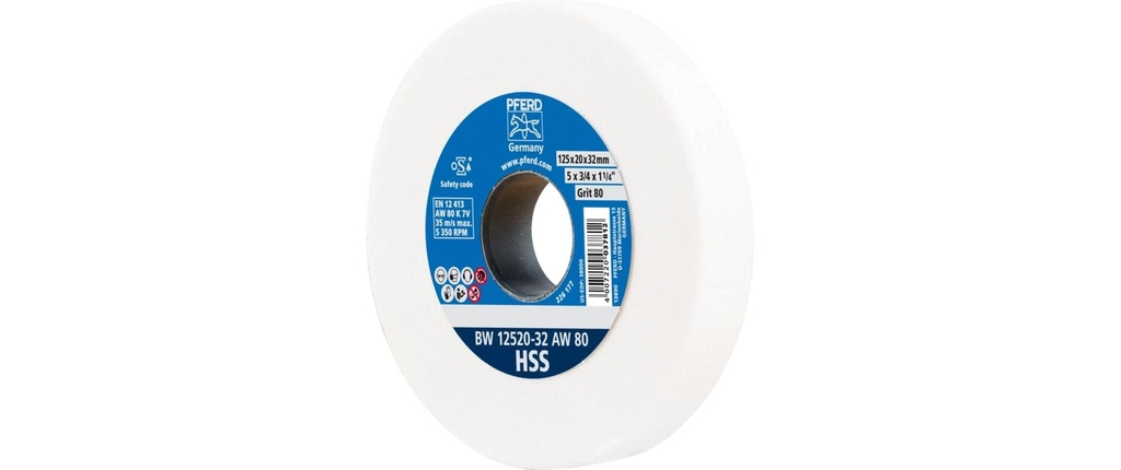 Pferd Meules à chevalet HSS Ø 125 x 20 mm Ø de perçage 32 mm A80