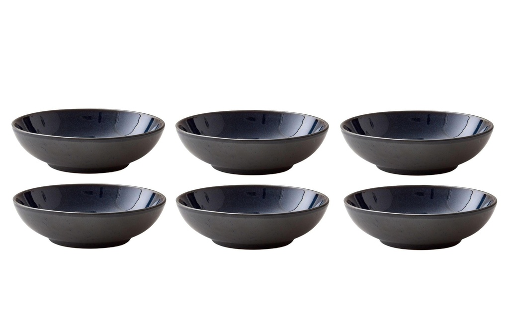 Bitz Assiette de soupe et de pâtes Ø 20 cm, 6 Pièce/s, Noir/Bleu foncé