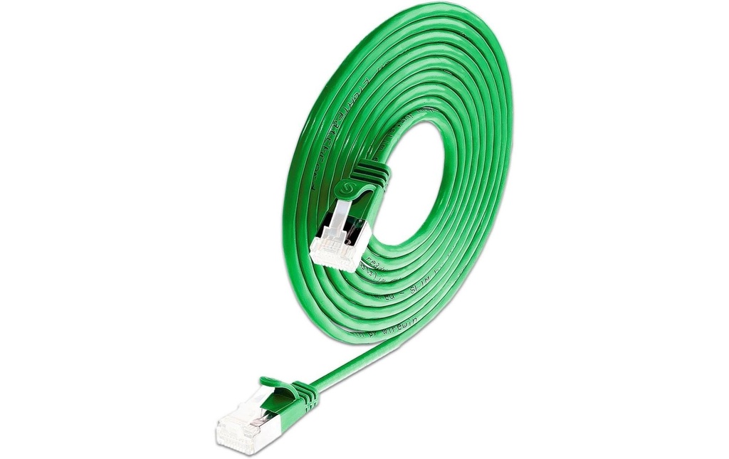 SLIM Câble patch slim RJ-45, Cat 6A, U/FTP, 0.15 m, Vert, 50-Pack