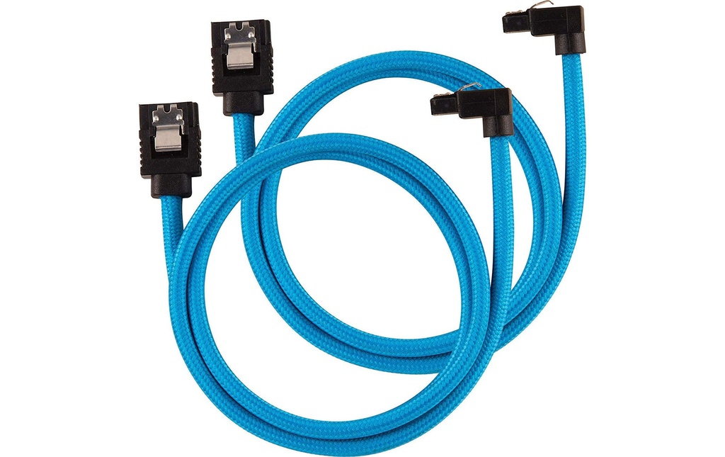 Corsair Câble SATA3 Premium Set Bleu 60 cm coudé