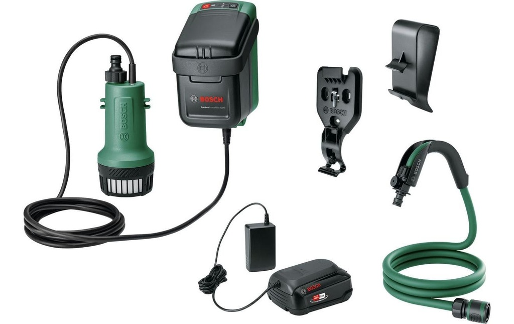 Bosch Pompe de jardin sans fil GardenPump 18 V-2000 Kit, 2.5 Ah