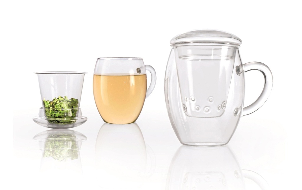 Creano Tasse à thé all-in-one 400 ml, 3 Pièce/s, Transparent