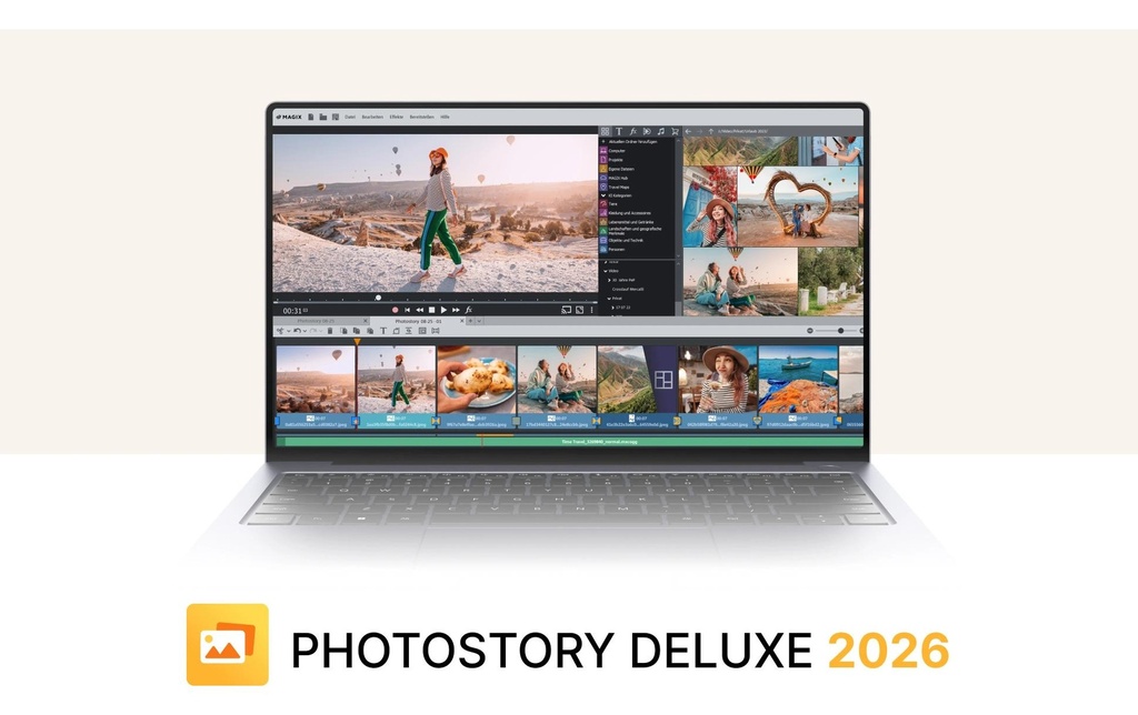 Magix Photostory Deluxe 2026 ESD, version complète, DE, EN ,ES, FR