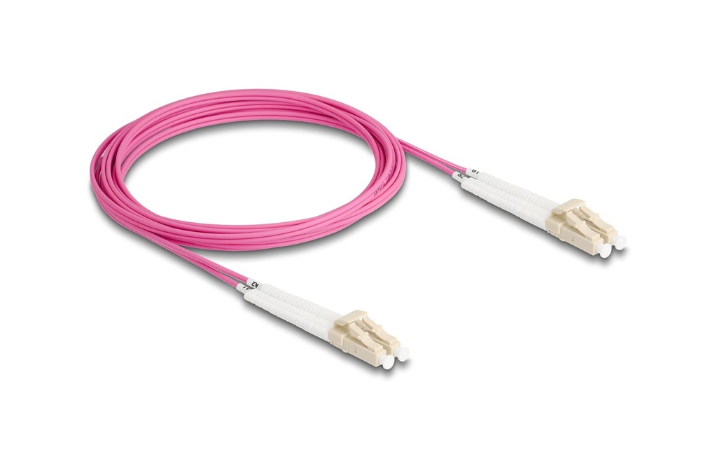 Delock Câble patch à fibre optique Multimode LC – LC, OM4, Duplex, 3 m