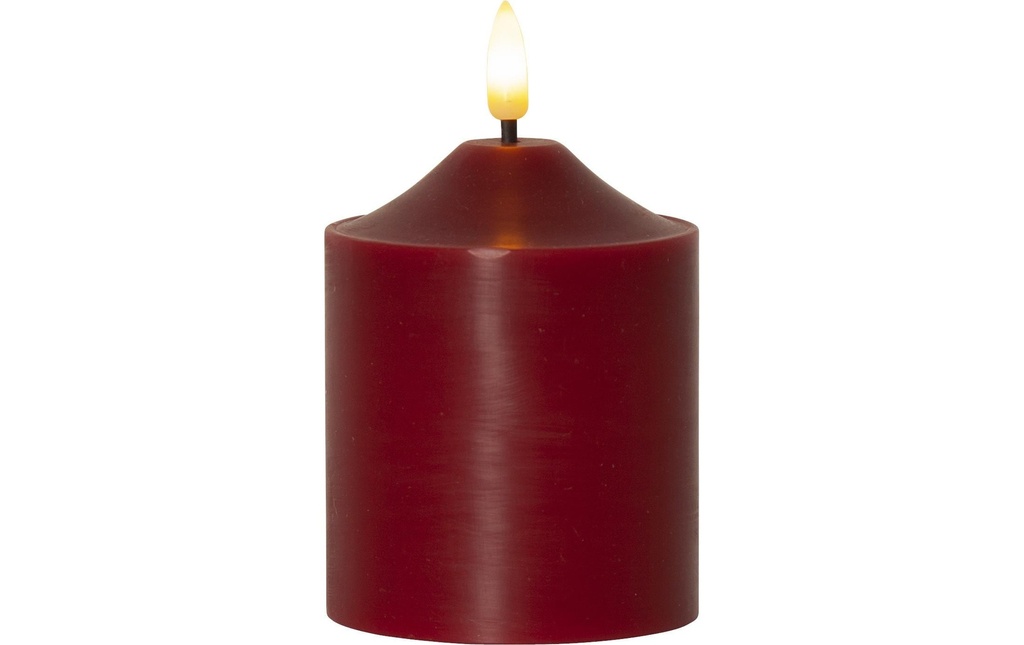Star Trading Bougie LED Flamme Pillar, 12 cm, rouge