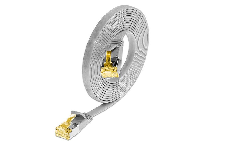 SLIM Câble patch slim  Cat 6A, U/FTP, 1 m, Gris