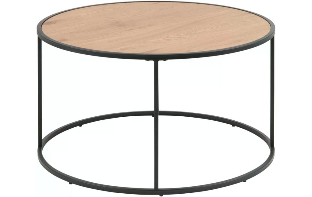 AC Design Table basse Seaford Ronde, Noir/Nature