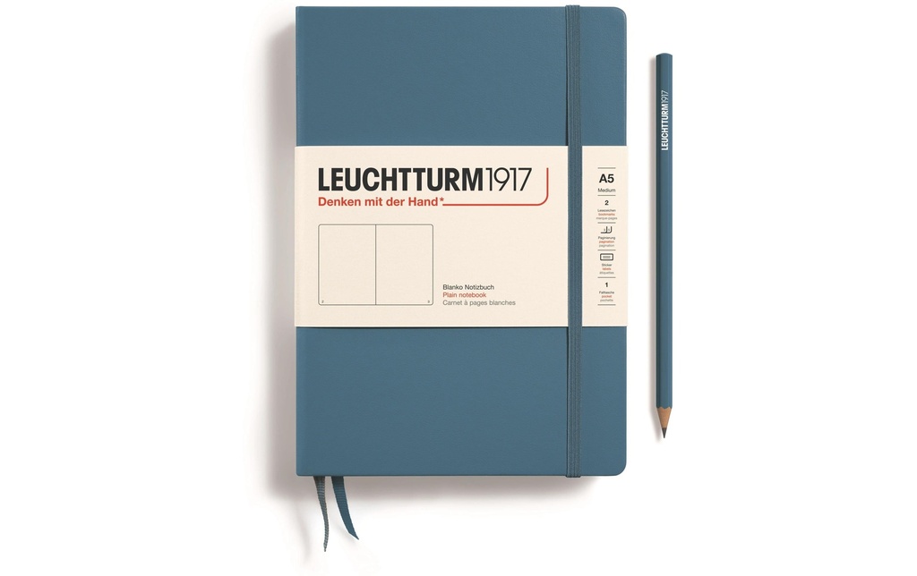 Leuchtturm Bloc-notes Medium A5, Vierge, Bleu