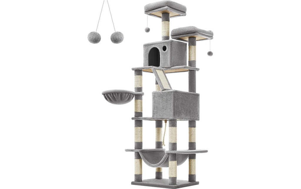 Feandrea Arbre à chat XXL 206 cm, Gris/Beige