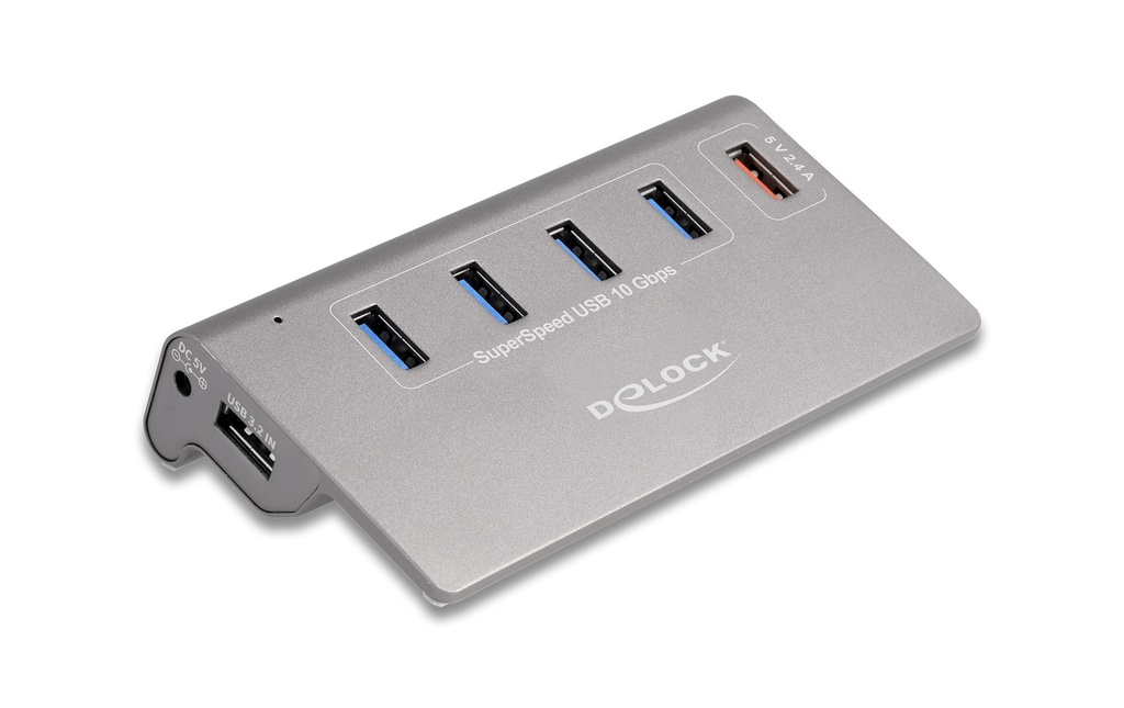 Delock Hub USB 64182 USB 10 Gbps - 4x USB-A / 1x port de charge rapide