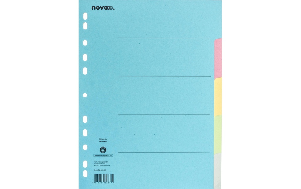 novooo. Registre A4, 1 rangée, 5 onglets Coloré