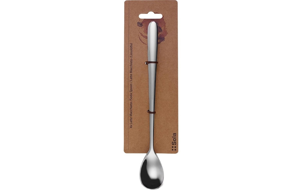 Sola Cuillère à latte macchiato Basic Alpha, poli, 4 pièces