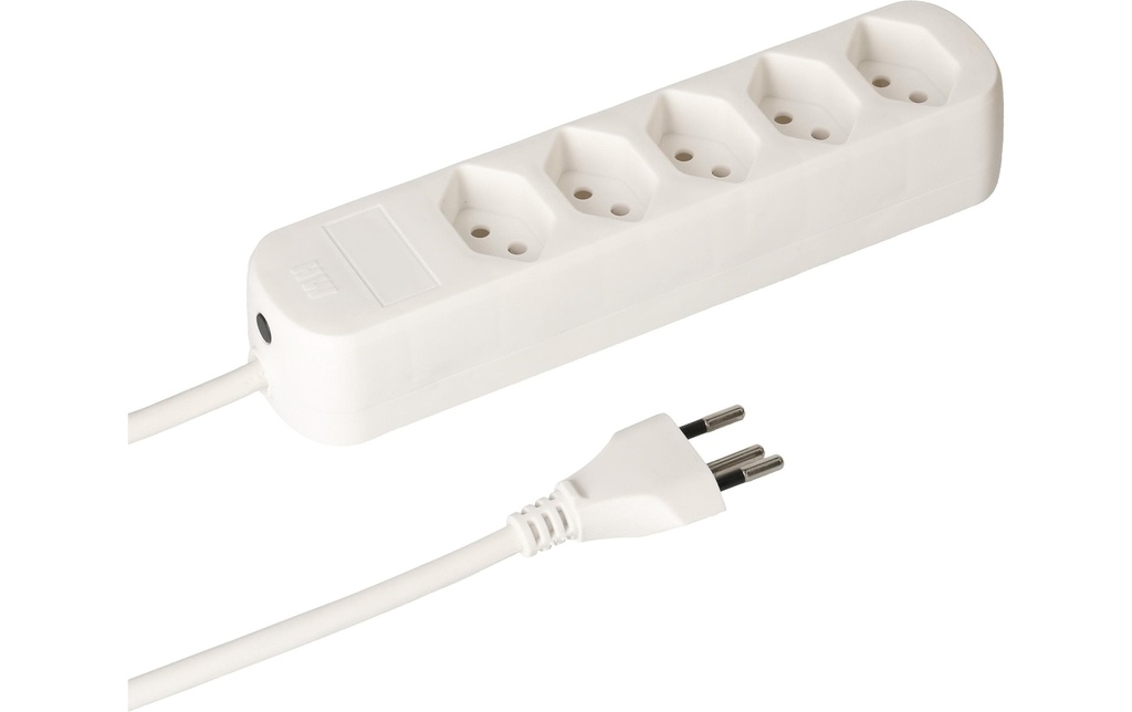 Max Hauri Bloc multiprises Basic-Line 5x T13 Blanc, 1.5 mètre