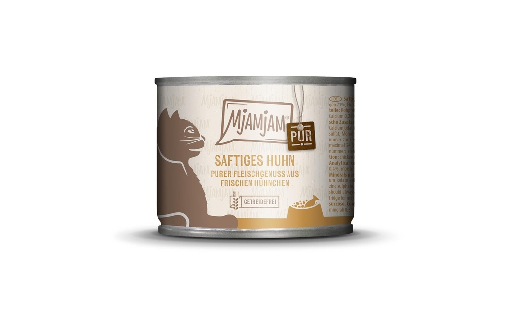 Mjamjam Alimentation humide Boîte de poulet pur, 200 g